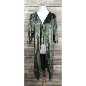 Lularoe Small S Elegant Green Crush Velvet‎ Shirley Cardigan Kimono Unicorn 🦄